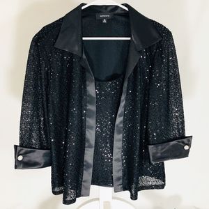 Black Sequin Jacket w/attached top